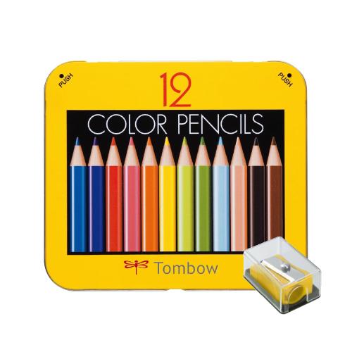 トンボTombow 鉛筆 ミニ色鉛筆 NQ 12色 削り器付き BCA-151