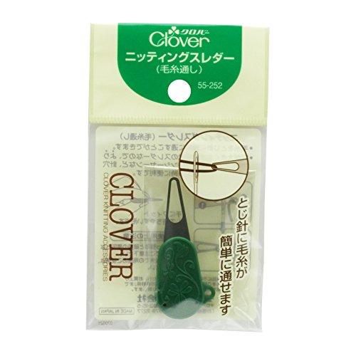 クロバーClover 糸通し・ひも通し ニッティングスレダー グリーン 6.5x11x0.7cm