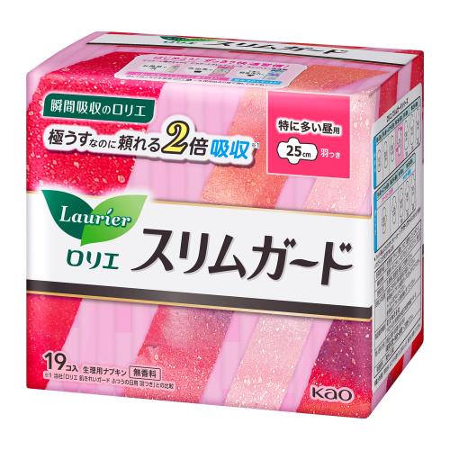 ロリエ スリムガード 長時間しっかり昼用 羽つき 25cm 19コ入