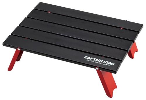 キャプテンスタッグCAPTAIN STAG キャンプ バーベキュー用 机 アルミ ロール テーブル コンパクト ブラックUC-520