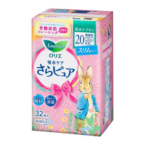 ロリエ さらピュア 吸水ナプキン スリムタイプ 女性用20ｃｃ 少量用 32枚 昼用ナプキンサイズ 19？ 女性の軽い尿もれ用