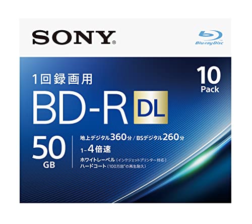 ソニー ブルーレイディスク BD-R DL 50GB 1枚あたり地デジ約6時間 1回録画用 10枚入り 4倍速ダビング対応 ケース付属 10BNR2VJPS4