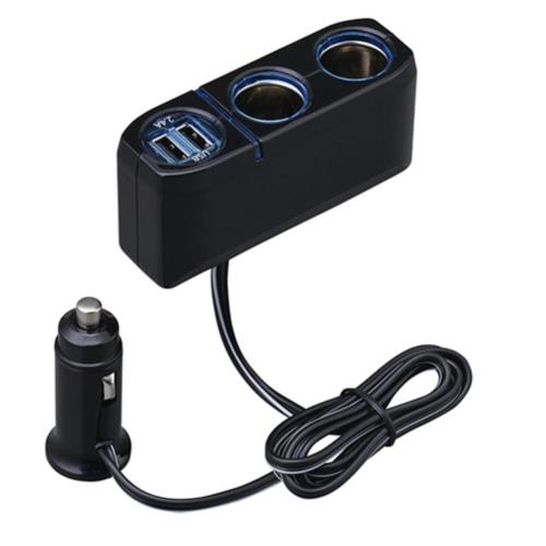 セイワSEIWA 車内用品 シガーソケット増設分配器 シガーソケット 2連+2USB F277 コードタイプ 最大72W/USB2.4A