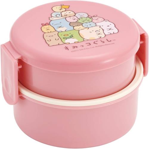 スケーターSkater 丸型 ランチボックス 500ml 弁当箱 フォーク付 2段 日本製 すみっコぐらし スタンダード ピンク ONWR1