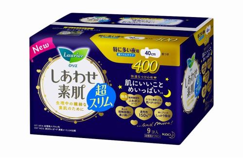 ロリエ しあわせ素肌 超スリム 特に多い夜用 羽つき400 9コ入