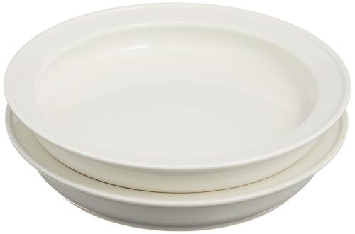 山加商店 ユニバーサル食器 森正洋デザイン すくいやすい 食器セット 2枚セット 直径約21cm ディープ プレート 皿 ホワイト 電子レンジ 食洗機対応 日本製 NB10-320-2 並行輸入品