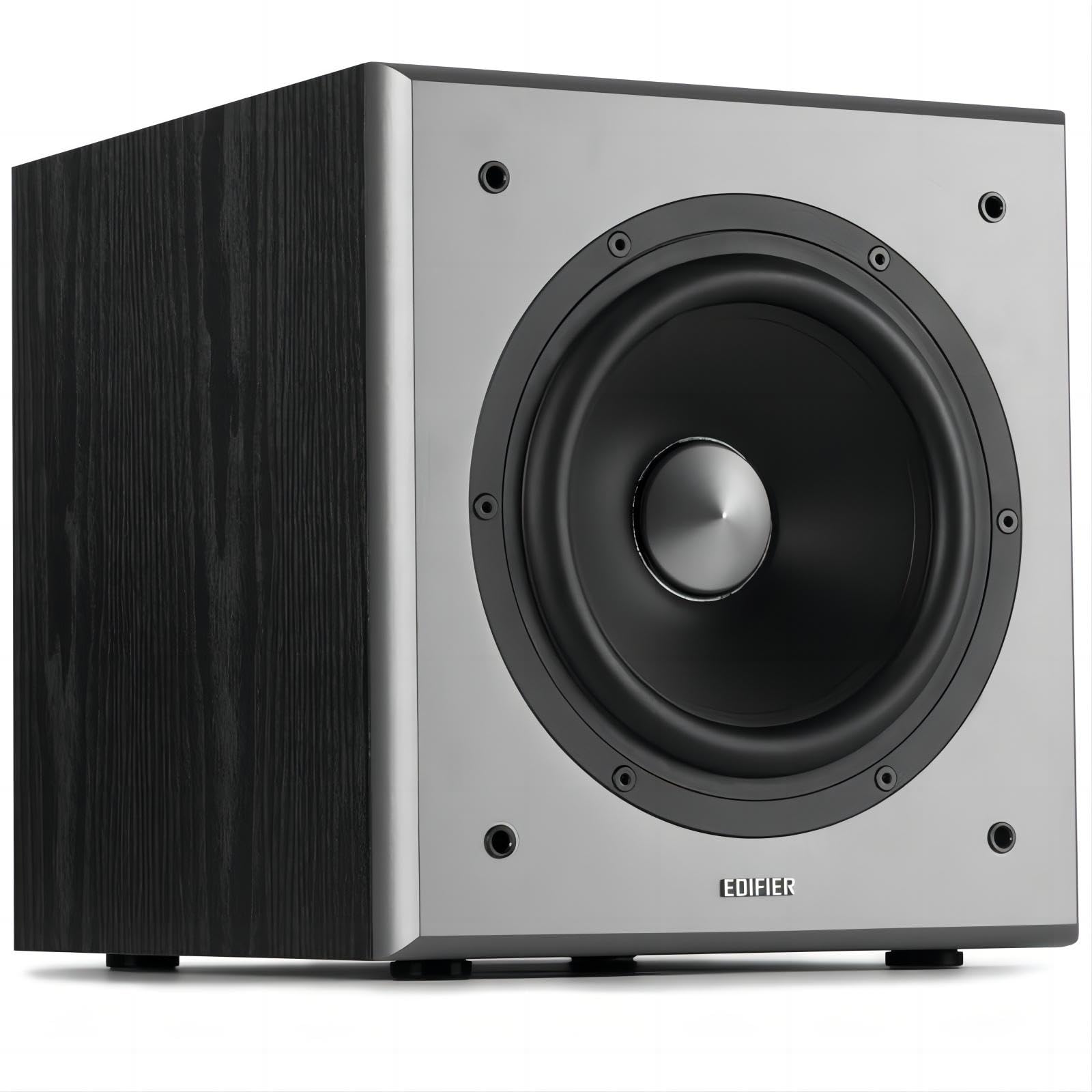 Edifier T5 70W 8インチ サブウーファー、2.0ch スピーカー用、38Hz-200Hz、3.5mm AUX、RCA接続、Edifier スピーカー M60、MR3、MR4、G2000、