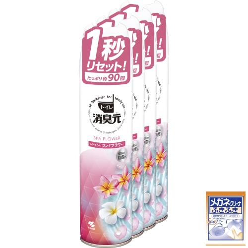 まとめ買いトイレの消臭元 スプレー 心やすらぐスパフラワー トイレ用 消臭スプレー 消臭剤 280ml×4個おまけ付 小林製薬