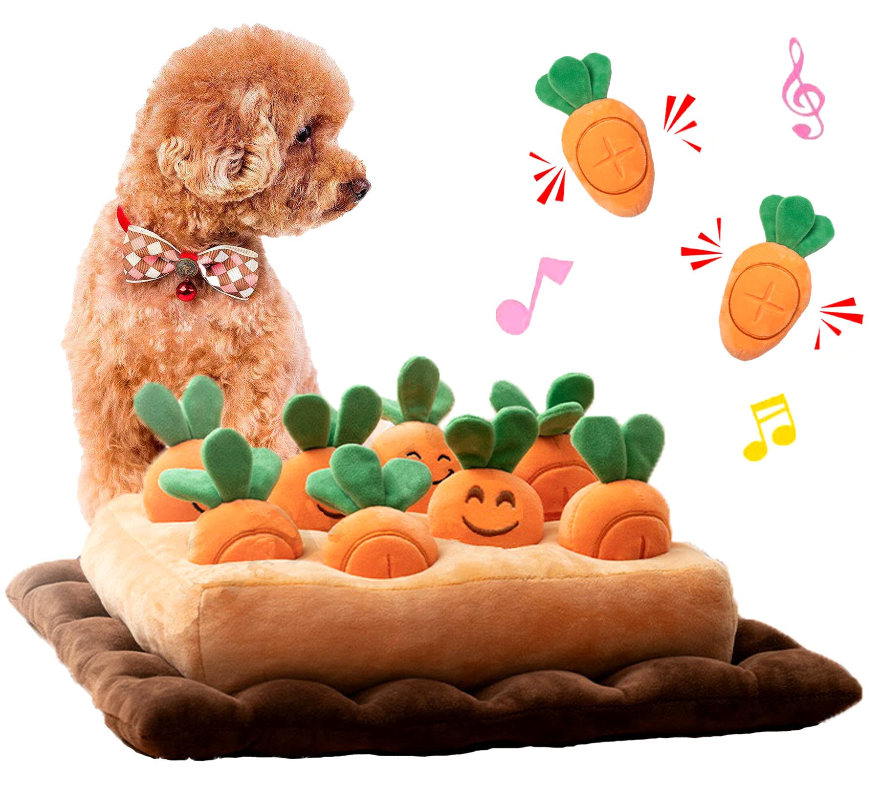 にんじん畑 犬 おもちゃ にんじん収穫隊 YCYHHHWノーズワークマット 犬 知育玩具 ペット用品 犬用品 犬のおもちゃ 噛む 運動不足 ストレス解消 家の破壊防止対策 人参8個 にんじん畑 2代