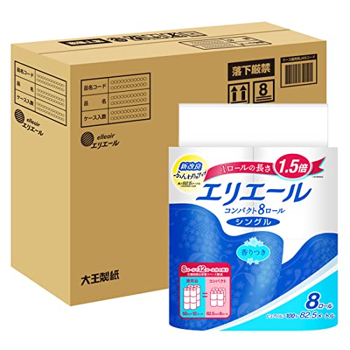 エリエール トイレットペーパー 1.5倍巻き 82.5m×32ロール8ロール×4パック シングル パルプ100% リラックス感のある香り ハーフケースEC限定ケース入数