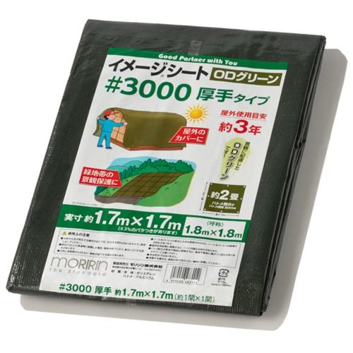 モリリン ODシート レジャーシート #3000 実寸約1.7m×1.7m 約2畳 厚手 屋外使用目安約3年 ハトメ数8 雨よけ 風よけ 野積み 30O1818 OD