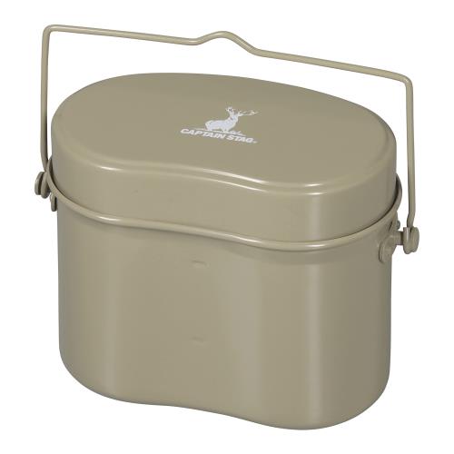 キャプテンスタッグCAPTAIN STAG 飯盒 メスティン 兵式 ハンゴー 4合炊き カーキ UH-4119 幅180×奥行110×高さ135mm本体のみ