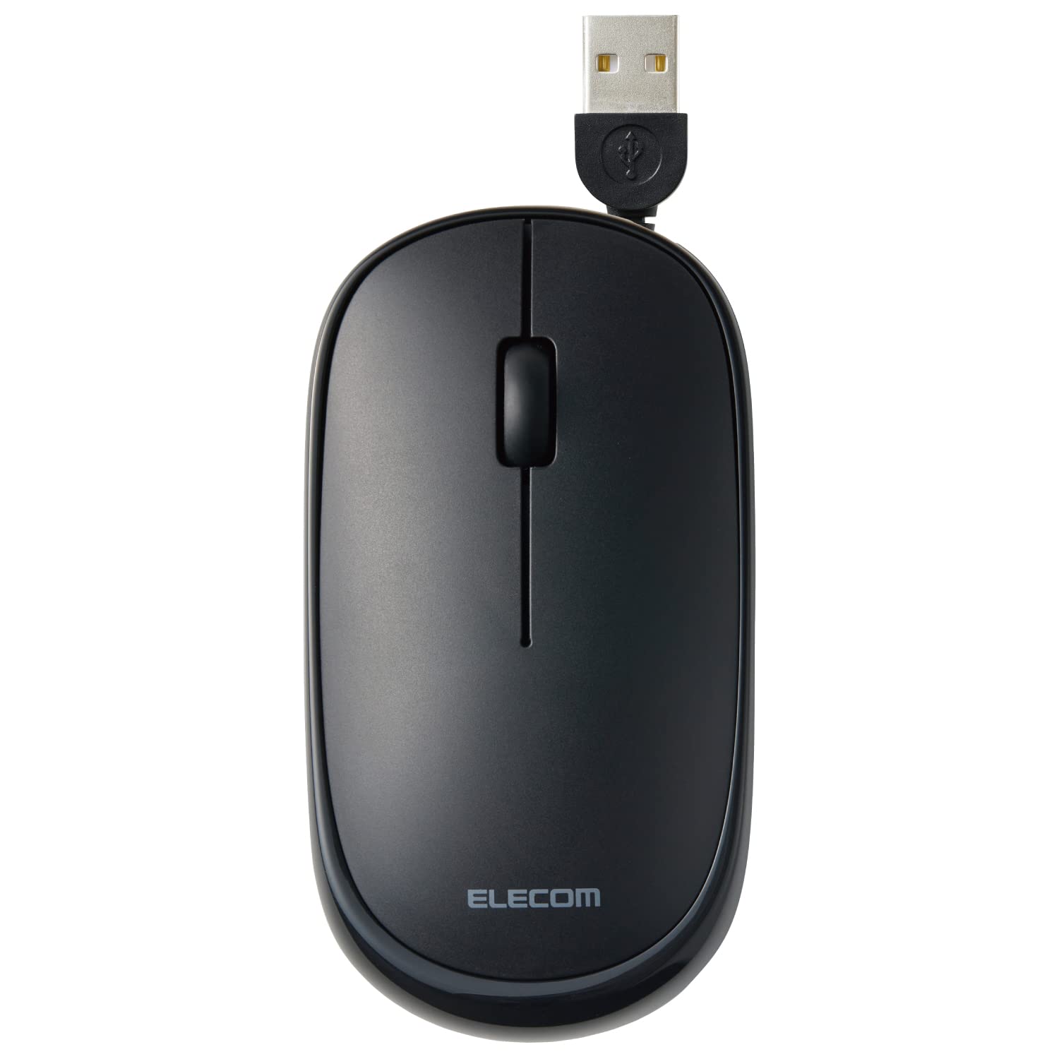 エレコムELECOM 有線 マウス Slint 静音 薄型モバイル 3ボタン ケーブル巻取式 ブラック M-TM10UBBK Mサイズ