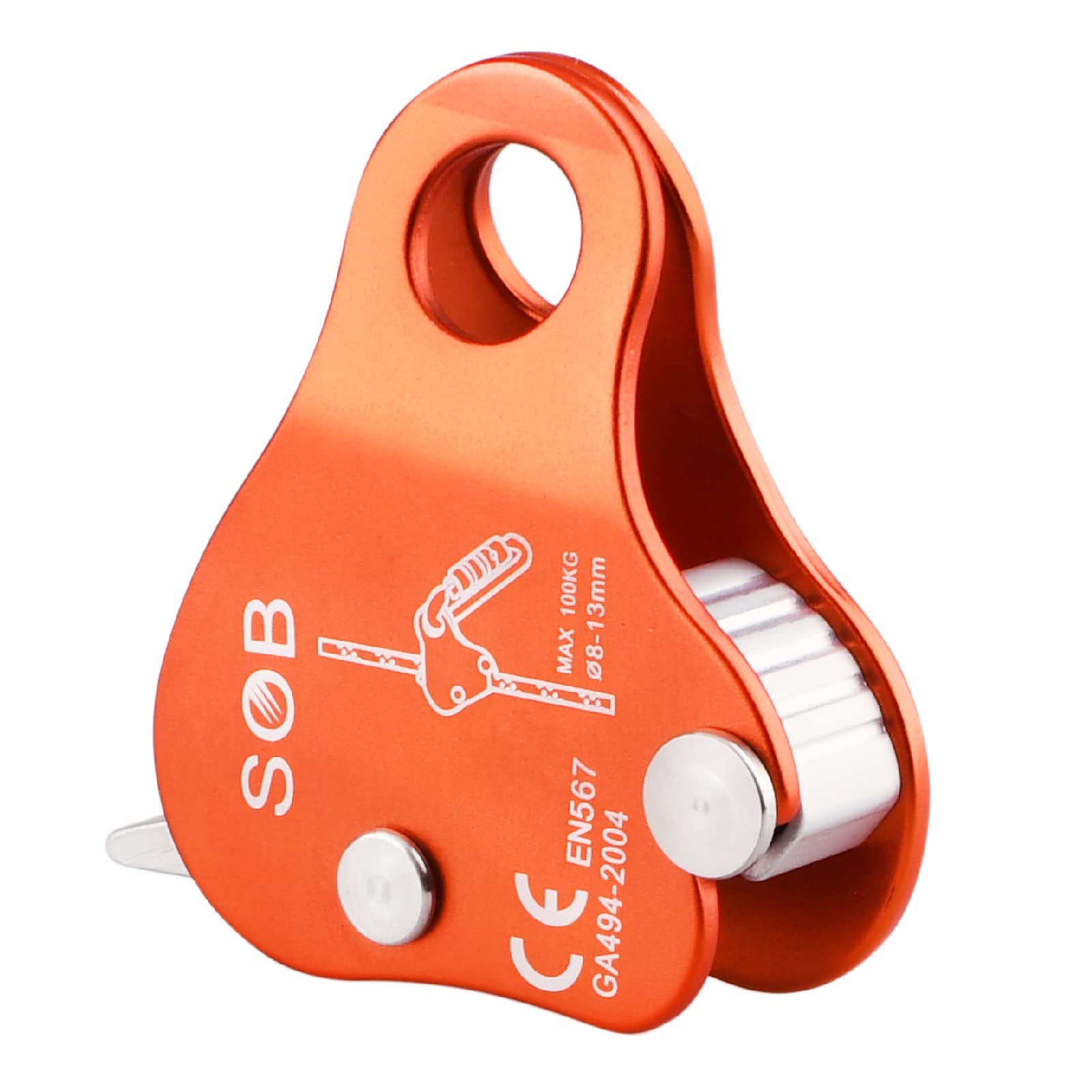 TRIWONDER クライミング プーリー 滑車 マイクロプーリー 登山 運搬 輸送 ツリークライミング Climbing Pulley シングルプーリー - オレンジ