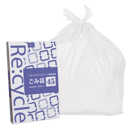 紺屋商事 ゴミ袋 白色半透明 45L×100枚便利な箱入り リサイクル原料使用 厚さ0.012mm 横65cm 縦80cm 乳白半透明