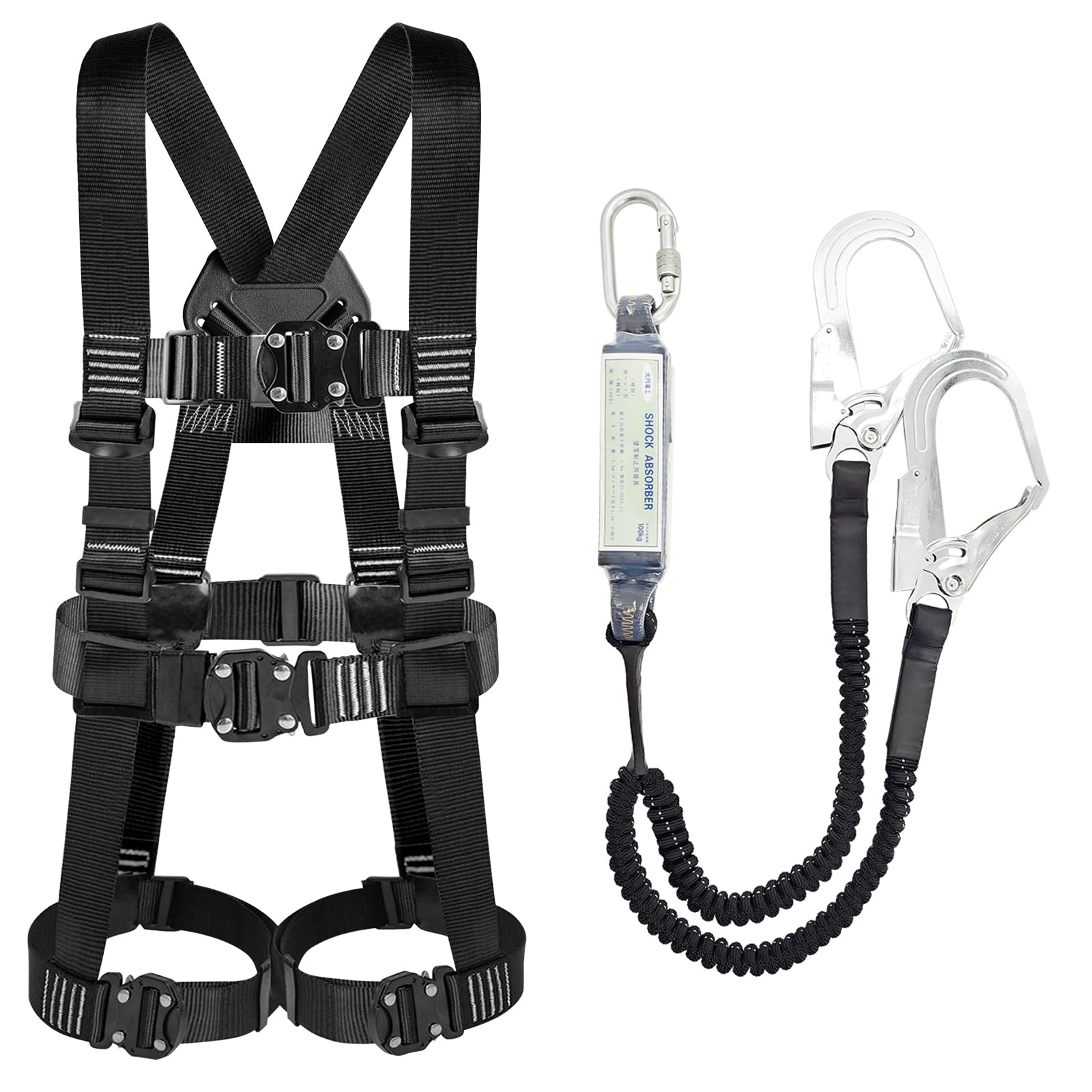 光円電工 フルハーネス 新規格安全帯 M-L 新規格 フルハーネス安全帯 新規格 セットフルハーネス安全帯 2丁掛け 墜落制止用器具 ＆ 伸縮式ダブルランヤード ワンタッチバックル 肩パット付き 全方