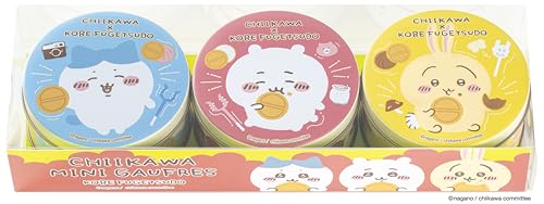 神戸 風月堂 ちいかわ ミニ ゴーフル お菓子 缶入り ちいかわ ハチワレ うさぎ 3缶 セット各 6枚入り バニラ ストロベリー風味 チョコレート 3枚入×2袋