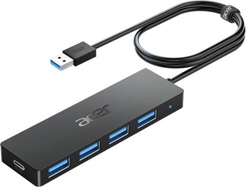acer USB3.0 ハブ 4-in-1, 5Gbps 120cm 増設 拡張 4ポート Hub 高速データ転送 延長ケーブル 軽量 コンパクト ノートPC/PS5/PS4/Xbox/Surface