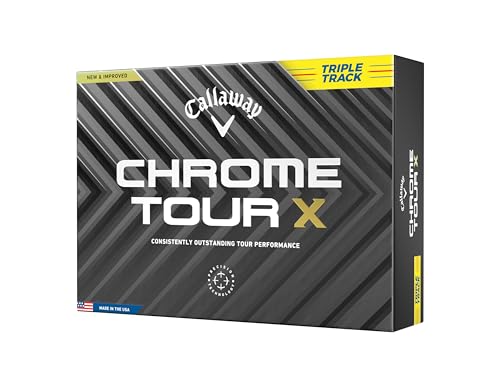 キャロウェイCallaway ゴルフボール CHROME TOUR X YLW 24 TRIPLE TRACK 1ダース12個入り 4ピース構造 トリプル・トラック イエロー