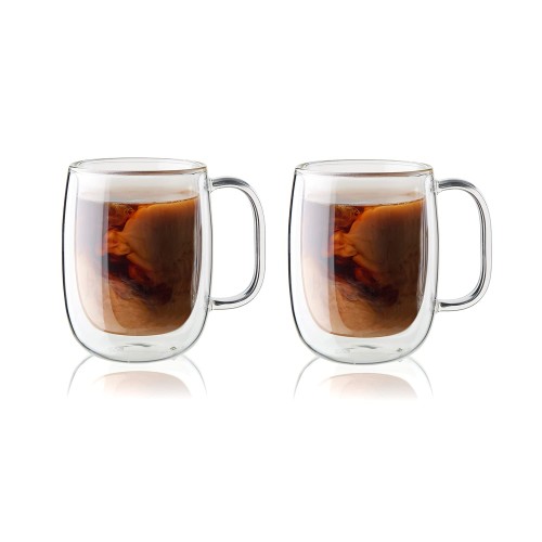 ZWILLING ツヴィリング 「 ソレント ダブルウォール グラス コーヒーマグ 350ml 2pcs セット 」 断熱 保冷 保温 取っ手 二重構造 カップ お茶 電子レンジ対応 日本正規販売品 