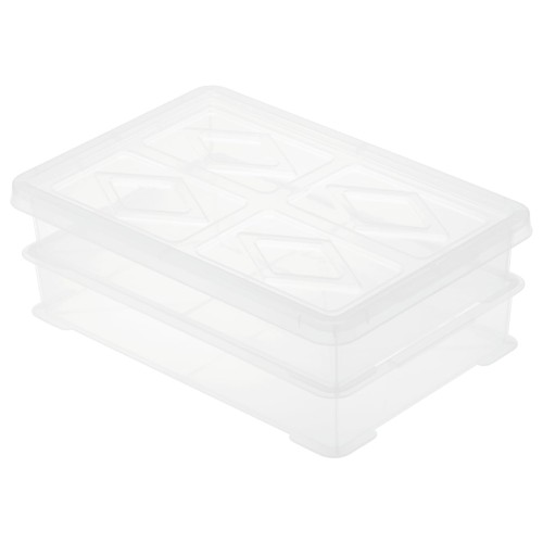 サンコープラスチック(Sanko Plastic) 保存容器 フードテナー No.5 クリア 幅45.5×奥行30.7×高さ13.5cm 本体2個 フタ1個 10個セット 日本製 ケース販売 プラスチ