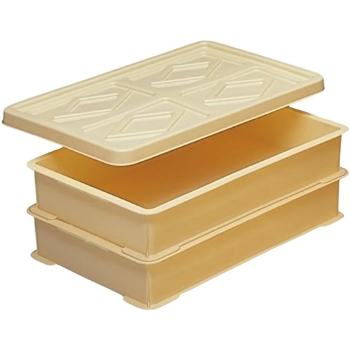 サンコープラスチック(Sanko Plastic) 保存容器 フードテナー No.5 アイボリー 幅45.5×奥行30.7×高さ13.5cm 本体2個 フタ1個 10個セット 日本製 ケース販売 プラ