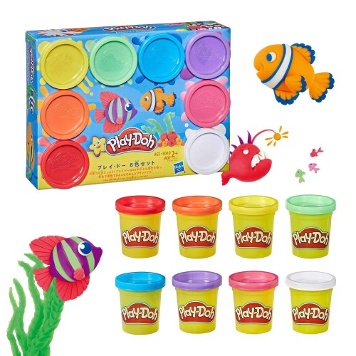 ハズブロ(HASBRO) 約56g 8色入りレインボーカラーのプレイ・ドー、新学期用品、2才以上のプリスクールの子供向け、子供向けのアートクラフト 粘土 ねんど、こどもの日、子供の日プレゼント
