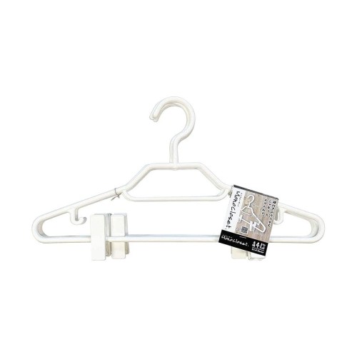 シンコハンガー(Shinkohanger)モノクローゼット シャツハンガークリップ3本組 41.5cm スカートクリップ キャミソール掛け 回転フック 連結フック スカーフ掛け ホワイト