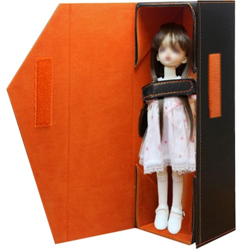 HIGHAWK Blythe ドール 1/6サイズ bjd 箱 ケース 人形 blythe用 外出 蓋 お出かけ用 収納 1/6人形 おもちゃ 防塵カバー ボックス 人形なし（ブラック）