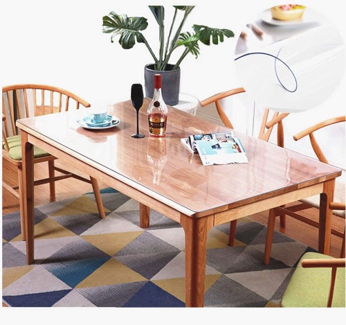ZIJINJIAJUテーブルマット テーブルクロス150*65厚さ1.5mm透明ビニール 耐熱マット クリア PVC素材 耐油 テーブルクロスビニール 長方形 撥水 汚れに 手入れ簡単 カスタマイズ可