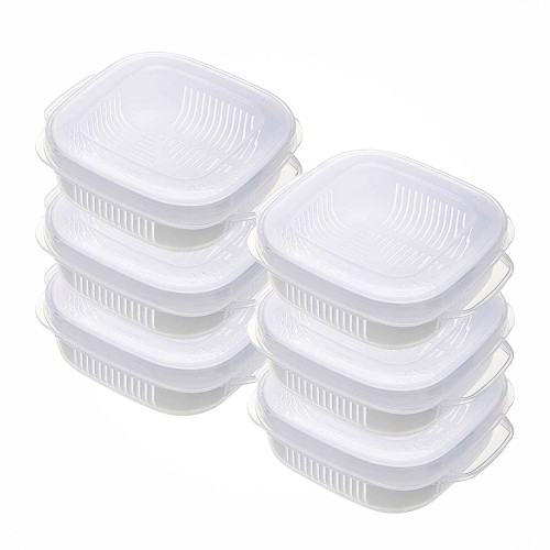 冷凍ごはん容器 冷凍ご飯容器 食品衛生法適合ご飯れいとう容器 ご飯冷凍容器 (電子レンジ/食器洗い乾燥機対応)新生活 ご飯 冷凍 容器 一膳分 (6個入り / ホワイト) bpaフリー 保存容器
