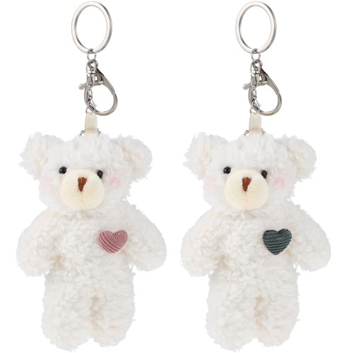 [CALLARON] キーホルダー クマちゃん ぬいぐるみ ペア 2点セット キーチェーン ふんわりくまちゃん キーリング おもちゃ 子供 スマス 誕