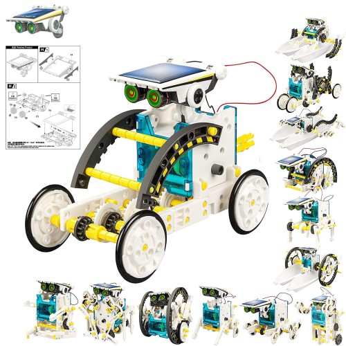 SOONALL ソーラーロボット 13種類工作キット 太陽光で動く 動物 車両 工作キット 組み立て 科学 実験 宇宙 自由研究 遊び方色々 プレゼント クリスマス おもちゃ 学習キット クリスマス 