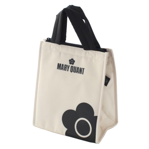 MARY QUANT (マリークヮント) 保冷バッグ (アイボリー/ファスナー付き) ランチバッグ クーラーバッグ 保冷 バッグ (縦長/ポケット付き)192101-0005-03