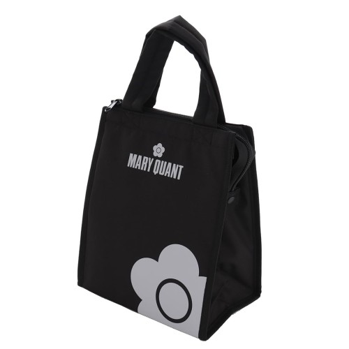 MARY QUANT (マリークヮント) 保冷バッグ（ ブラック/ファスナー付き) ランチバッグ クーラーバッグ 保冷 バッグ 弁当 (縦長/ポケット付き)192101-0005-02