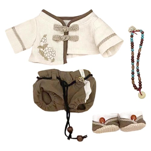 niannyyhouse 上着 ズボン ドレス 靴 付属品 古式漢服 20cm ぬいぐるみ 服 綿人形 着せ替え (A)