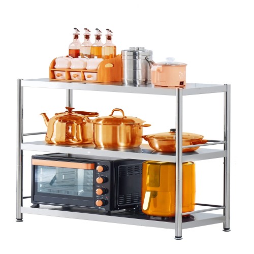 susunnus ステンレス 棚 キッチン 幅80×奥行40×高さ90cm収納棚 3段 防錆 全体耐荷重約270kg ガードレール付き ブラッシュパターン 落下防止 高さ調整可能 ガレージ棚 隠しネジ