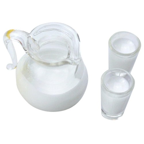 moin moin ミニチュア 1/6 スケール ミルク 牛乳 コップ 2つ + ピッチャー セット/ドールの 家具 小物 食器 水入れ 夏 グラス 氷 リアル 2406mini50