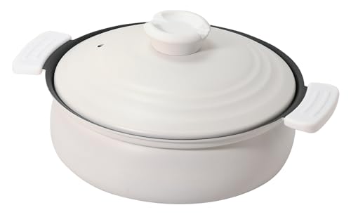 パール金属 軽量 土鍋風卓上鍋 20cm IH対応 ふっ素加工 ホワイト HC-460