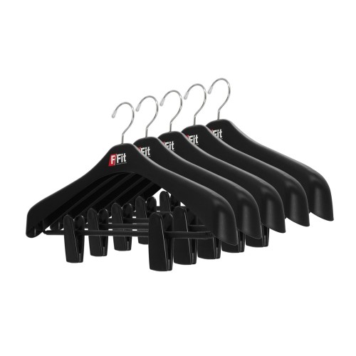シンコハンガー(Shinkohanger) 衣類用ハンガー F-Fit ジャケットビッグクリップ47 5個セット ブラック 日本製 ラック ズボン ピンチ 洗濯 タオル スラックス バスタオル ネクタ