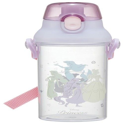 スケーター(Skater) 子供用 クリア 水筒 480ml プラスチック製 クリアボトル 子供用 日本製 ディズニー プリンセス シルエット 女の子 PSB5TR68612
