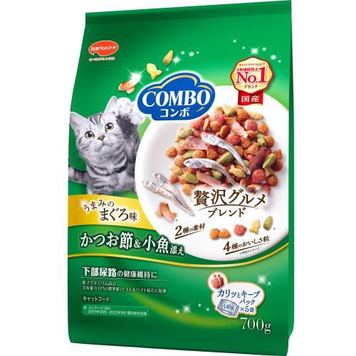 コンボ キャットフード キャット たっぷり具材 国産 小分包装 まぐろ味・かつお節・小魚添え 猫 700g