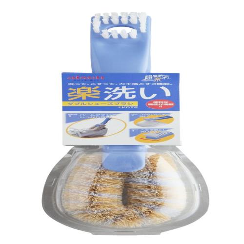 アイセン工業 aisen 楽洗い ダブル シューズブラシ ブルー LK072