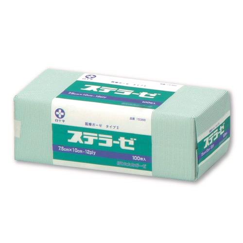 白十字 ガーゼ ステラーゼ タイプII 7.5×10cm 12折 100枚 一般医療機器