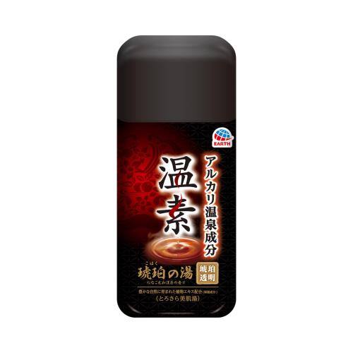 温素 入浴剤 琥珀の湯 入浴剤 透明 心なごむ和漢茶の香り 600g おうち温泉 体験 アルカリ性 とろみ湯 薬用 医薬部外品