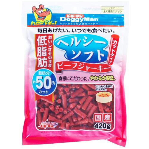 ドギーマン 犬用おやつ ヘルシーソフトビーフジャーキー カットタイプ ビーフ 420グラム (x 1)