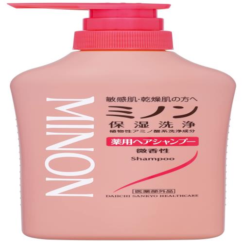 ミノン薬用ヘアシャンプー 本体ボトル 450m L ヘアシャンプー 敏感肌 かゆみ フケ 保湿 乾燥対策 弱酸性 低刺激性 医薬部外品