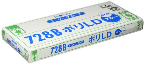 OKAMOTO オカモト イージーグローブ728BポリLD外エンボスブルー S 100枚入 728BS
