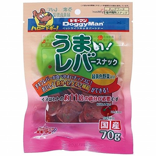 ドギーマンハヤシ （まとめ買い）ドギーマン うまい！レバースナック 緑黄色野菜入り 70g ×18