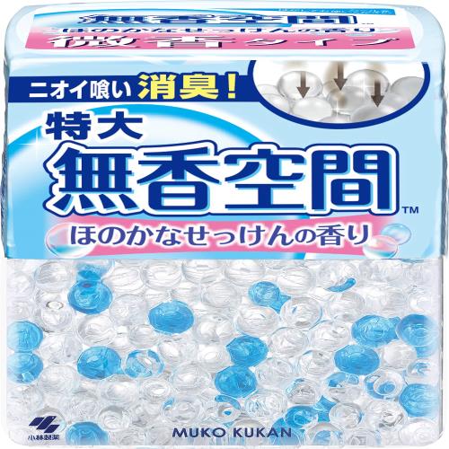 [ 無香空間 ] 置き型 消臭剤 芳香剤 玄関 クローゼット 部屋の芳香剤 消臭ビーズ でしっかり 消臭 トイレ ペット のニオイにも! 小林製薬 微香(本体/特大/ほのかなせっけんの香り)630g